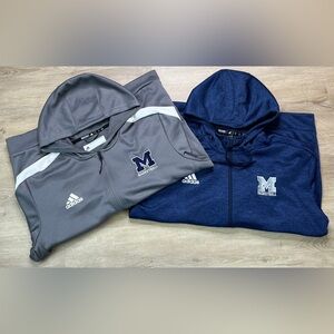 University of Michigan Adidas Basketball Jacket Mens Wolverines Blue Gray NCAA
